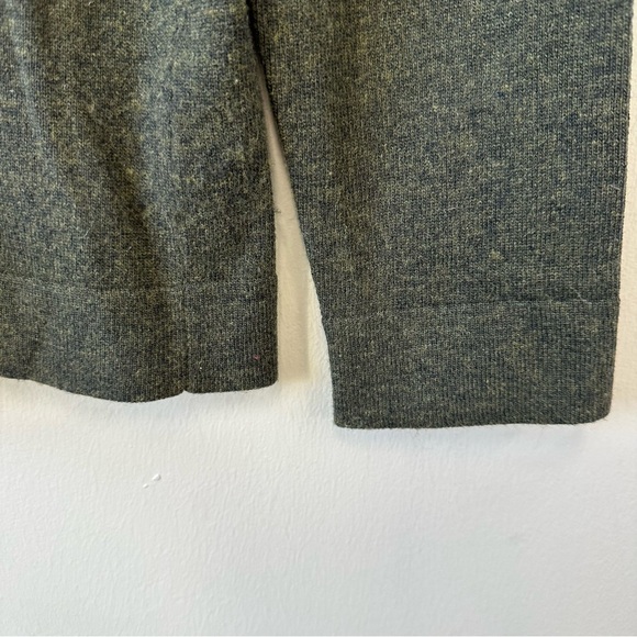 J. Crew Mercantile Dark Green Heather Wool Cotton Blend Crew Neck Sweater - Picture 3 of 8